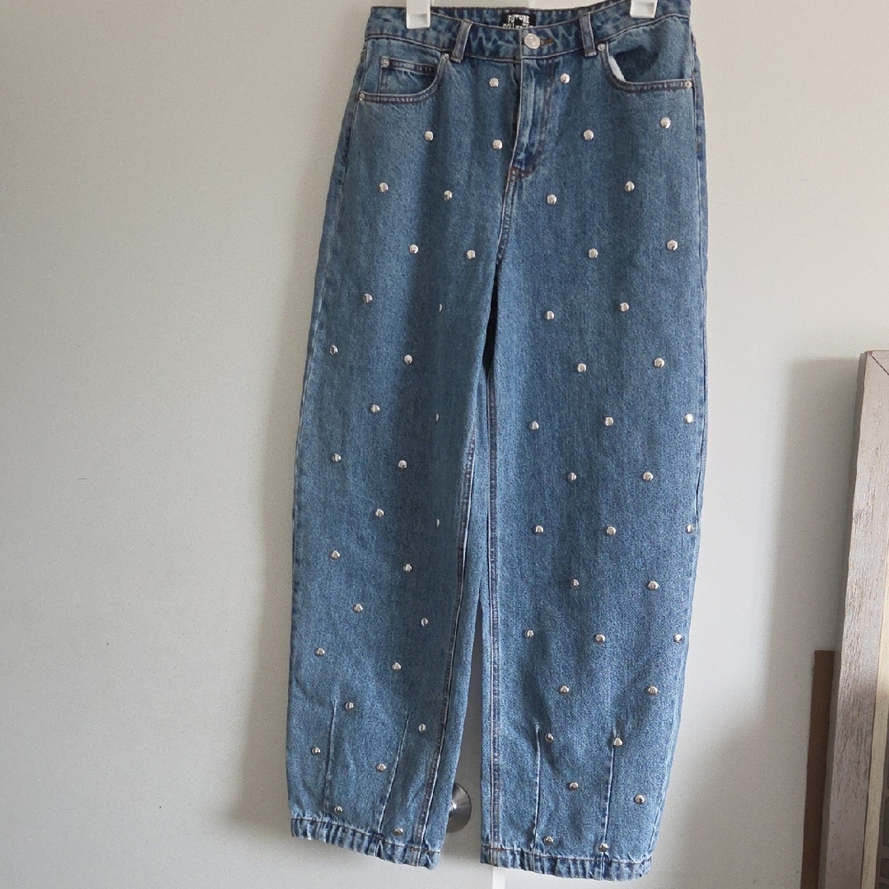 Future Collective Blue Embellished SIZE 10 Women’s Jeans